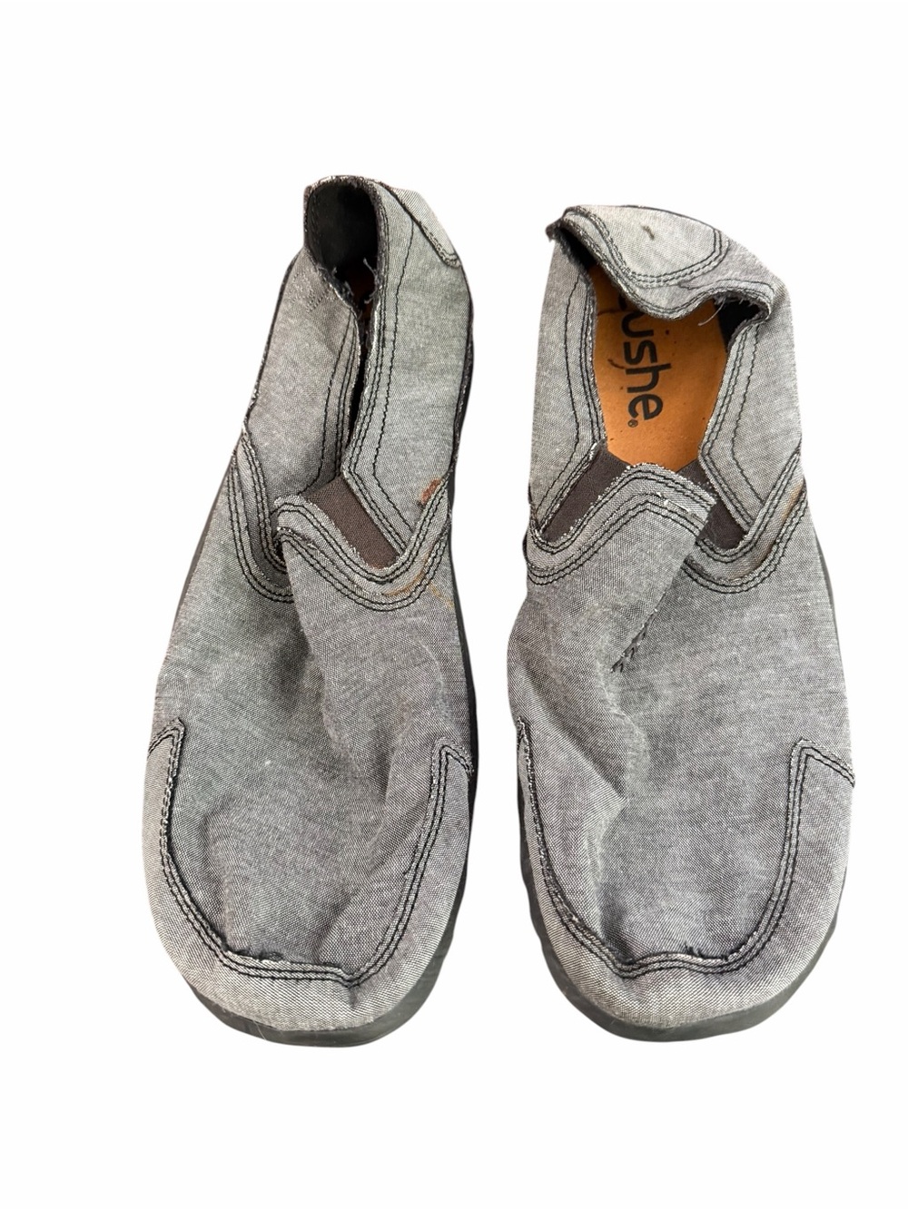 Cushe Men’s Slipper Slip-On Shoes Gray Canvas Size 13